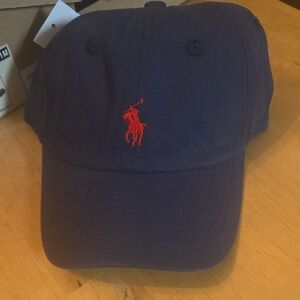 Polo by Ralph Lauren Dark Blue Hat with Red Embroidery